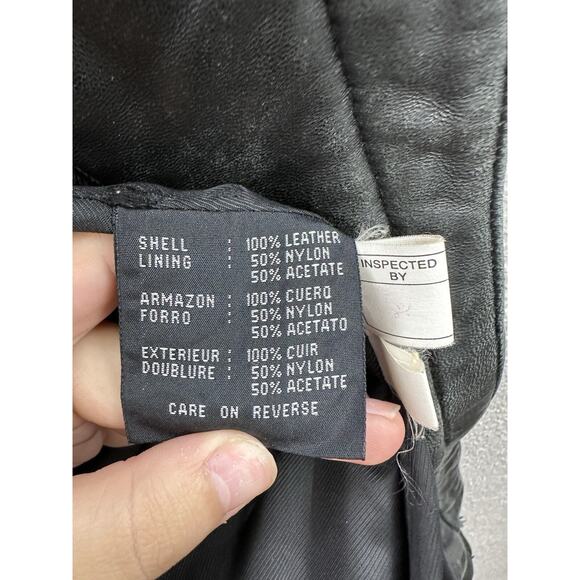 Reaction by Kenneth Cole Womens Jacket Size Small Black Leather Zip Up Lined - Picture 7 of 13